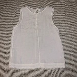 White Tank top with bow and fringe detailing!